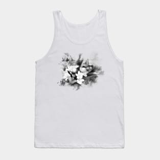 butterflies and Frangipani in black and white Tank Top